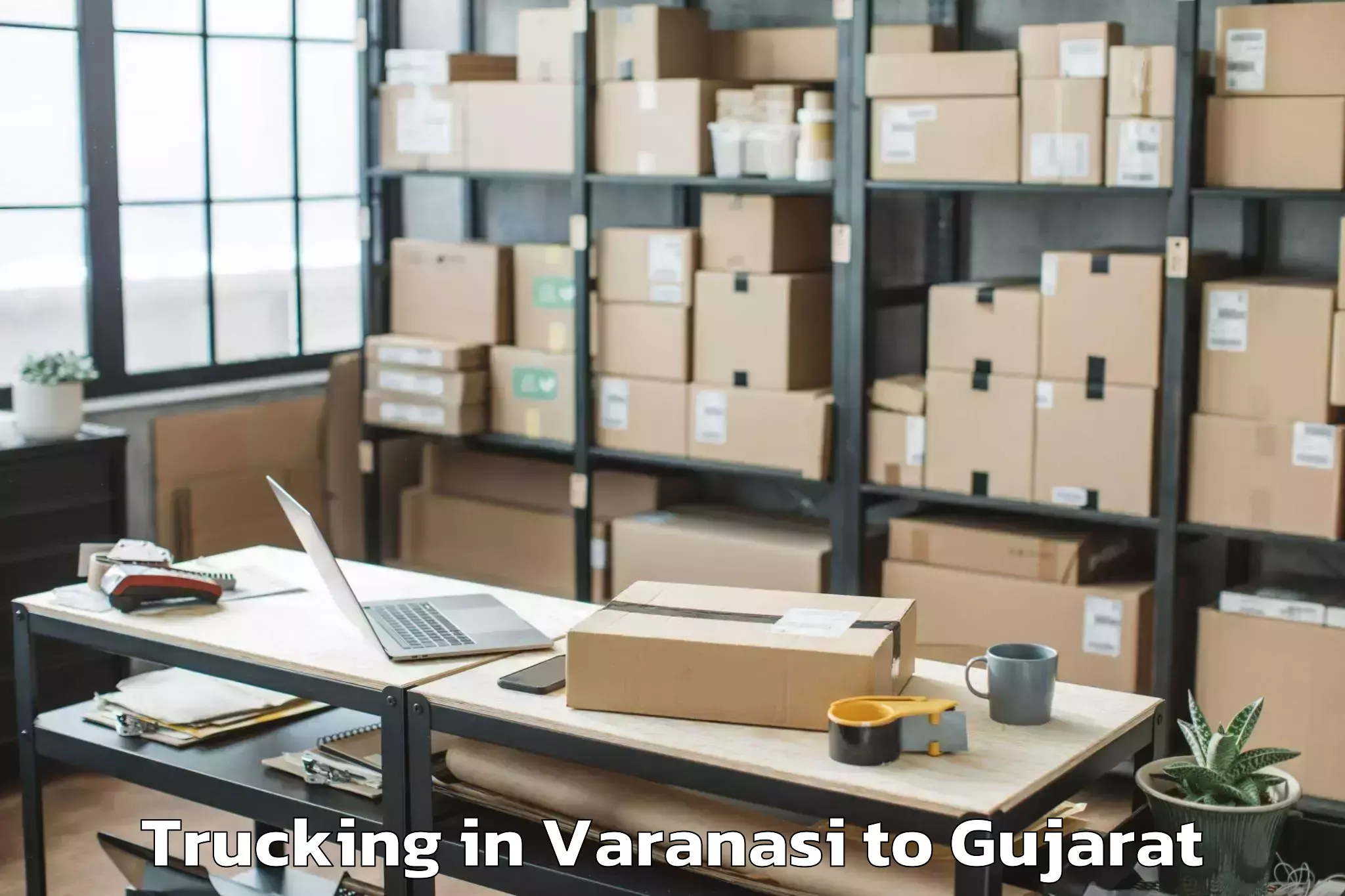 Book Varanasi to Kamrej Trucking